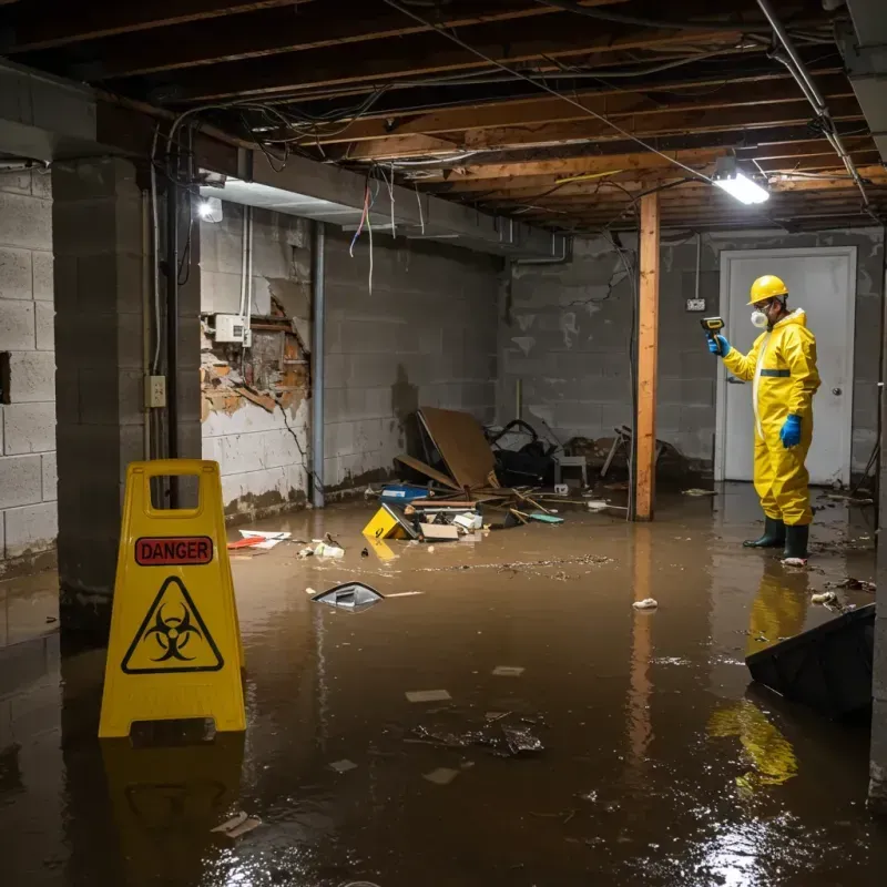 Flooded Basement Electrical Hazard in South Coventry, CT Property